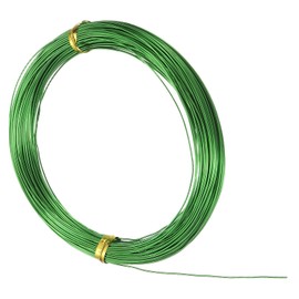 sourcing map 22 Gauge 0.6mm Aluminum Wire, 100 Feet Bendable Metal Craft Armature Wire for Jewelry Making DIY Beading Floral Wreath Wrapping Sculpting, Green