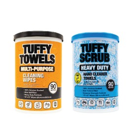 Tuffy Towels Combo Pack - Heavy-Duty Scrub and Multi-Purpose Citrus Cleaning Wipes - 10 Inch X 12 Inch, 90 Wipes Each Container (2 PACK (180 Wipes))