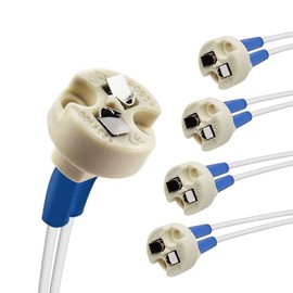 DiCUNO G4, GU5.3 Bi-Pin Ceramic Base Socket, MR16, MR11 Halogen Incandescent LED Bulb Holder Wire Connector (5pcs)
