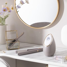 Francfranc Salon Facial Steamer, Greige Facial Steamer, Facial Steamer, Skin Care, Aroma Oil, Type-C Compatible, Present, Gift