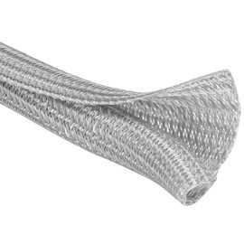 JOTO 15ft - 1/2 inch Cord Protector Wire Loom Tubing Cable Sleeve, Braided Cable Sleeve Split Sleeving Cord Management System for TV Computer Home Theater Office, Protect Pet From Chewing Cords –Grey