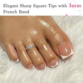 Uñas Postizas Para Mujer, Color Marrón Y Rosa, 15 Tamaños, 270 Unidades, Prebase Y Capa Base Preaplicadas, Extensión De Punta Francesa Cuadrada De Cob