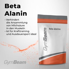 GymBeam Beta Alanine - High Dose Powder, Functional Pre-Workout Supplement, Ideal for Strength and Endurance Sports, Supports Muscle Lactate Acidosis Regulation (500 g, Neutral in Taste)