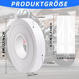 12mm Auto Zierstreifen Weiß - Doppel Linien Aufkleber Selbstklebend, Universal für Car Striping Auto SUV PKW, Motorradhelme12mm