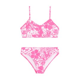 Kanu Surf Girls' Willow V-Neck Bikini Beach Sport 2-Piece Swimsuits, Fiona Neon Pink