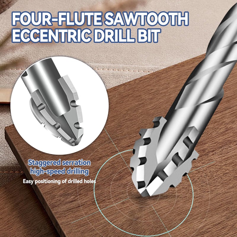 Eccentric Four Flute Saw Tooth Drill Bit Four Flute Serrated