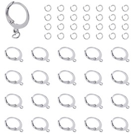 UNICRAFTALE 160pcs Leverback Earring Findings with Jump Rings 304 Stainless Steel Earring Leverback Earring with 1.5mm Loop Lever Back Hoop Earring for DIY Earrings Making