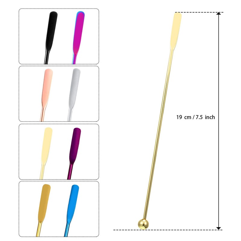 7.5 Inches Stainless Steel Coffee Beverage Stirrers Drink Swizzle Stick