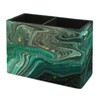 ModeXo Pen Holder for Desk, Green Marble Pencil Holder PU