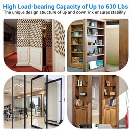 Hidden Door Hinge Pivot, 570lbs Heavy Duty Invisible Door Hardware for Secret Room & Concealed Bookcase, 360° Swing Door Hinge System