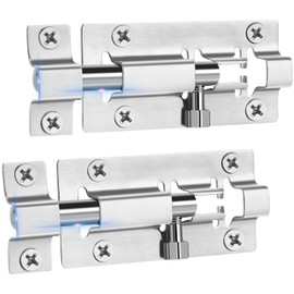 INBOF 2 Pack Slide Lock, 3 Inch Barrel Bolt Latch, Premium Door Bolt Lock, Stainless Steel Slide Bolt Latch, Thickened Slide Latch Lock with 12 Screws, Slide Locks for Inside Door
