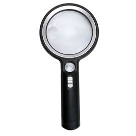 Magnifying Glass 5X 13X 20X Handheld Magnifier UV Light with 30pcs LED for Reading Inspection
