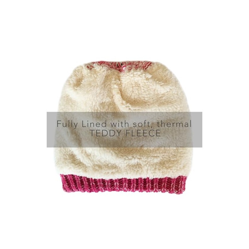 TOSKATOK Ladies Thermal Teddy Fleece Lined Ponytail Beanie Hat-Midgrey