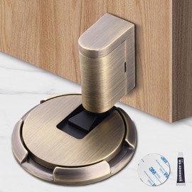 Door Stoppers, Heavy Duty Door Catch Stopper for Bottom of Door, No Drill Door Stop Holder to Keep Door Open Wall & Floor Mount, Door Stops with 3 M Adhesive Tapes