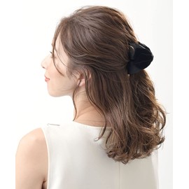 VINGTAINE H-732-BK Belvet Tribon Hair Claw Hair Clip, Hair Accessories, Black