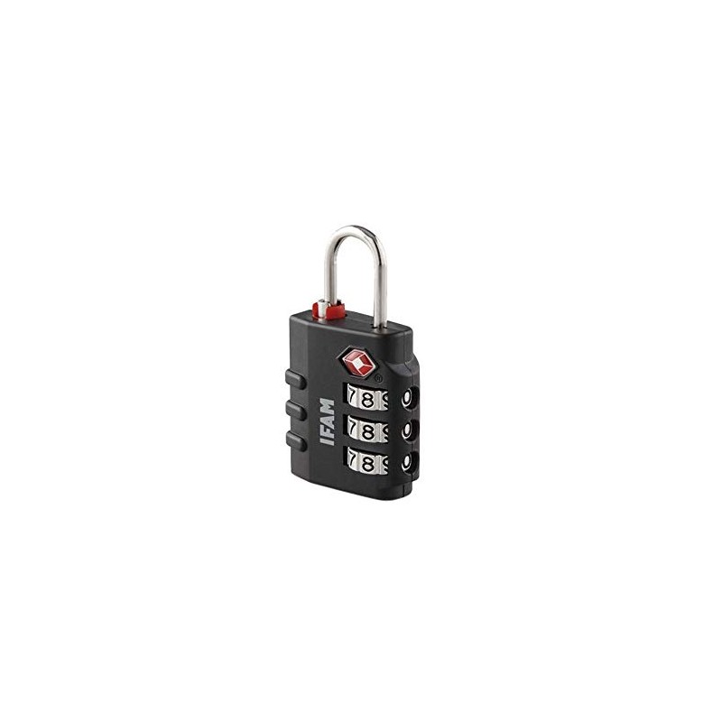 Ifam TrypLock35 TSA Combination Padlock, Black, Maximum Security, Smoothness of