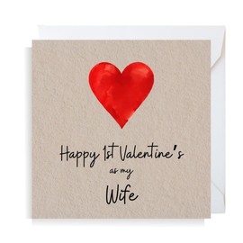 Second Ave Wife Heart 1st Valentine's Square Valentine's Day Greetings Card