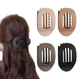 MLRUQRX 4 Stück Flache Haarklammern Für Damen Starker Halt Frauen-Haarspangen Damen Matte Große Haarklammer Für Dünnes Und Dickes Haar Gebogenes Design Für Liegen