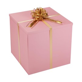 Caja de regalo extra grande con tapa 50x50x50 centímetros, caja de regalo grande rosa para revelación de género, cajas de regalo gigantes con tapas para empaquetado de regalos para sorpresa de