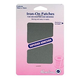 Cotton Twill Patches Iron On, 10x15cm - Light Grey