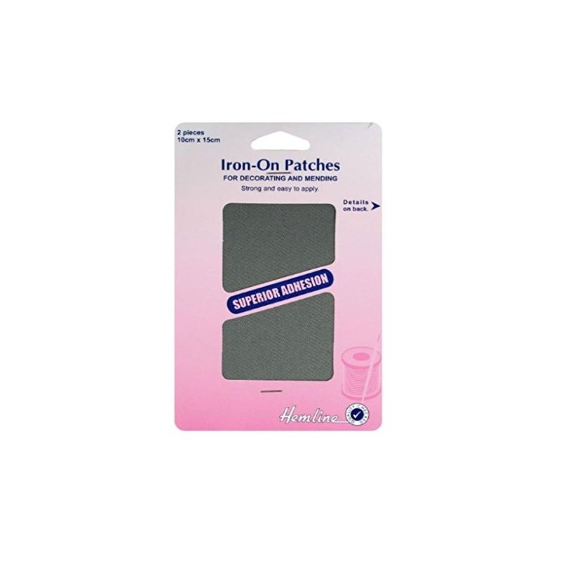 Cotton Twill Patches Iron On, 10x15cm - Light Grey