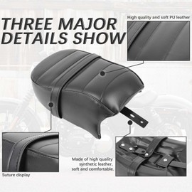 Motorcycle Passenger Pillion Seat fits for Harley Davidson 2016-2022 Sportster Iron 883 XL883N Models(Black-Passenger)