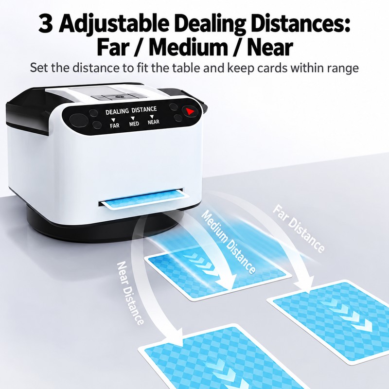 5200mAh 2-in-1 Automatic Card Shuffler and Dealer with 360° Rotation,