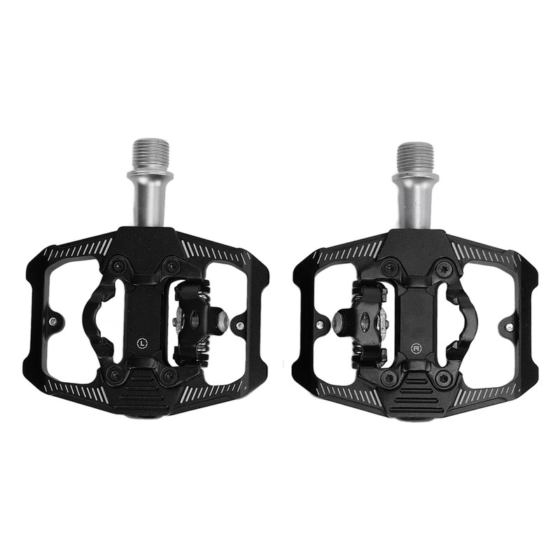 Dual Function Bicycle Pedal Flat Clipless Cleats 3 Sealed Bearings