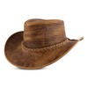 HADZAM Elephant Skin Themed Australian Style Leather Cowboy hat Shapeable