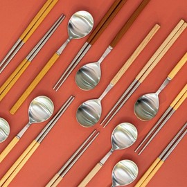 Rood Satin Wood Cutlery Set (4 Colors) Satin Walnut