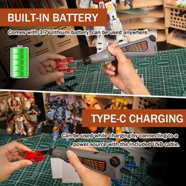 Cordless Pen Sander, Variable Speed and USB Charging with LED Light, Multi-Purpose Power Tool for Sanding, Polishing, Finishing, DIY Crafts