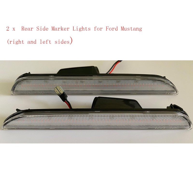 znakeauto 2x Clear Lens Red Full LED Rear Side Marker