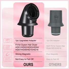 PUREGUST Large Round Volumizing Brush Attachment and Adaptor for Dyson Supersonic Hair Dryer, 360 Rotatable for Smooth Volumize Hair and Add Volume