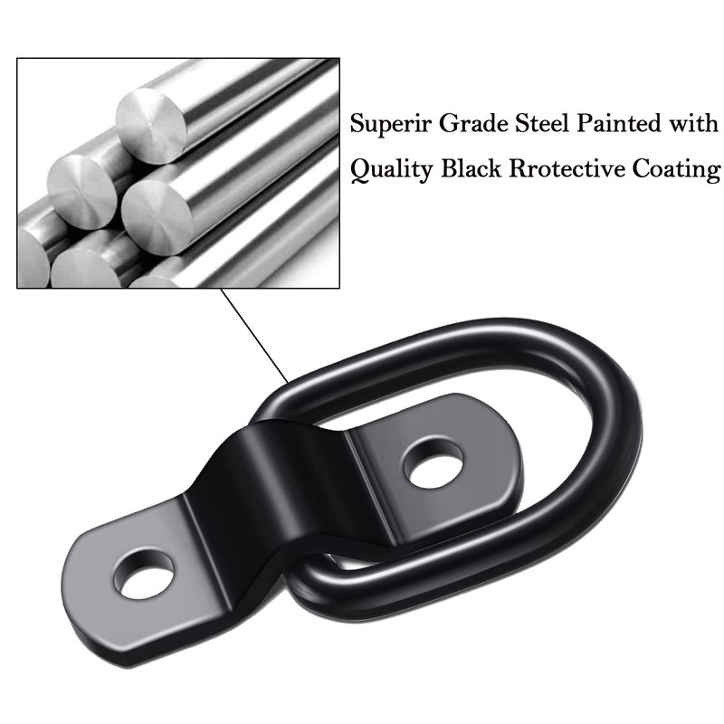 VEEBELL 6 Pack D Ring Tie Down Anchors, Heavy Duty