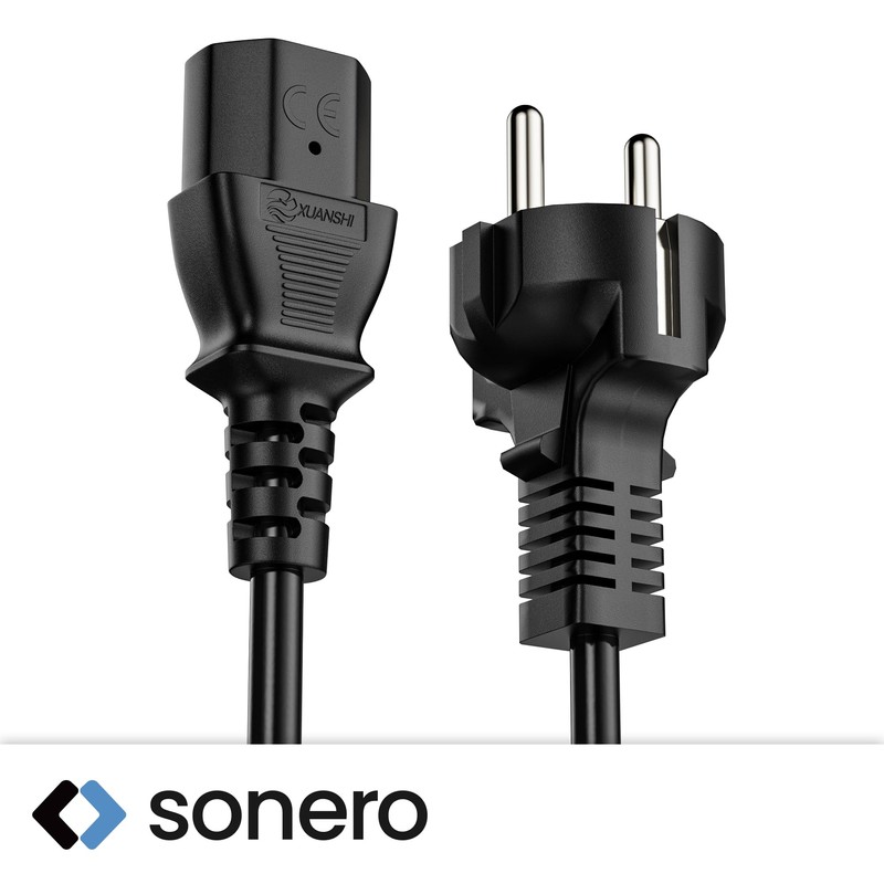 sonero Stromkabel Kaltgerätekabel 3 Polig, 5,0m, Schutzkontakt Schuko Stecker Netzstecker