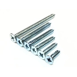 [M3 x 12 - M3 x 40] Countersunk Head Tapping Screws, 10 Piece Set (A Shape), Uniqlo (M3x12, M3x16, M3x20, M3x25, M3x30, M3x40)