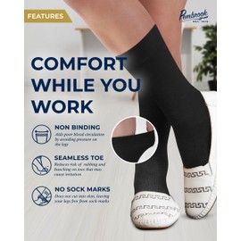 Pembrook Bamboo Womens Dress Socks - 4 Pairs Black Socks for Women | Womens Black Dress Socks Size 9-11 | Black Dress Socks Women