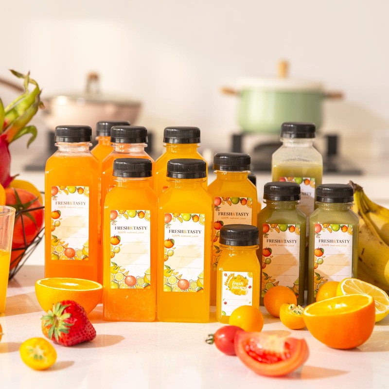TOMNK 45pcs Juice Bottles, 12oz Reusable Juice Bottles with Caps