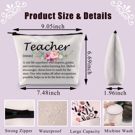 PLITI Teacher Gift Teacher Definition Makeup Bag Teacher Appreciation Gift for Teacher Gift School Consultant Cosmetic Bag, teacher noun u, Fashionable