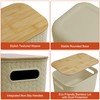 Soddeph 4 Packs Plastic Storage Bins with Bamboo Lids,Stackable Storage