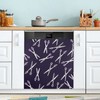 Oyihfvs Great Fish Skeletons Seamless On Black Dishwasher Fridge Sticker Magnetic Door Front Cover, Reusable Refrigerator Magnet Sheet Kitchen Appliances Decor 23"x 26"