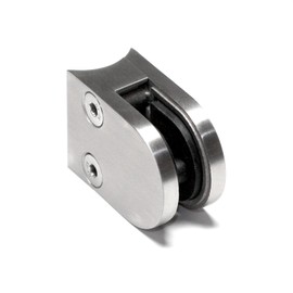 PRIOstahl Glass Holder Glass Clamp Holder Glass Plate Holder – 1 Piece Size: 50 x 40 x 26 mm with Locking Pin Connection: Diameter 42.4 mm – for Glass 8.76 mm Railing Construction Privacy Screen Made