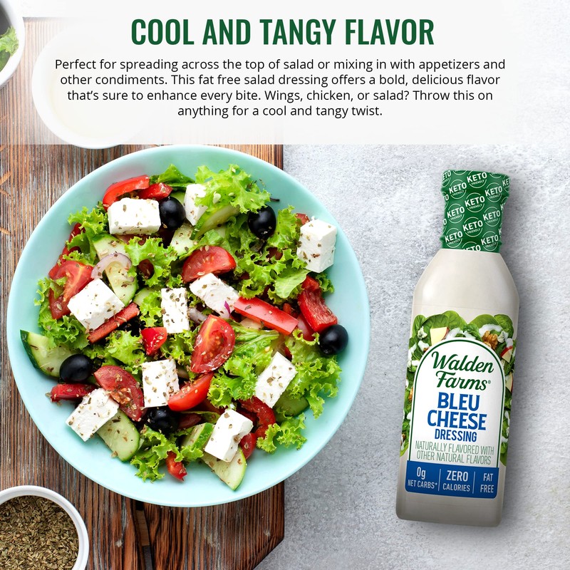 Walden Farms Bleu Cheese Dressing - Calorie-Free, Gluten-Free, Low Carb,