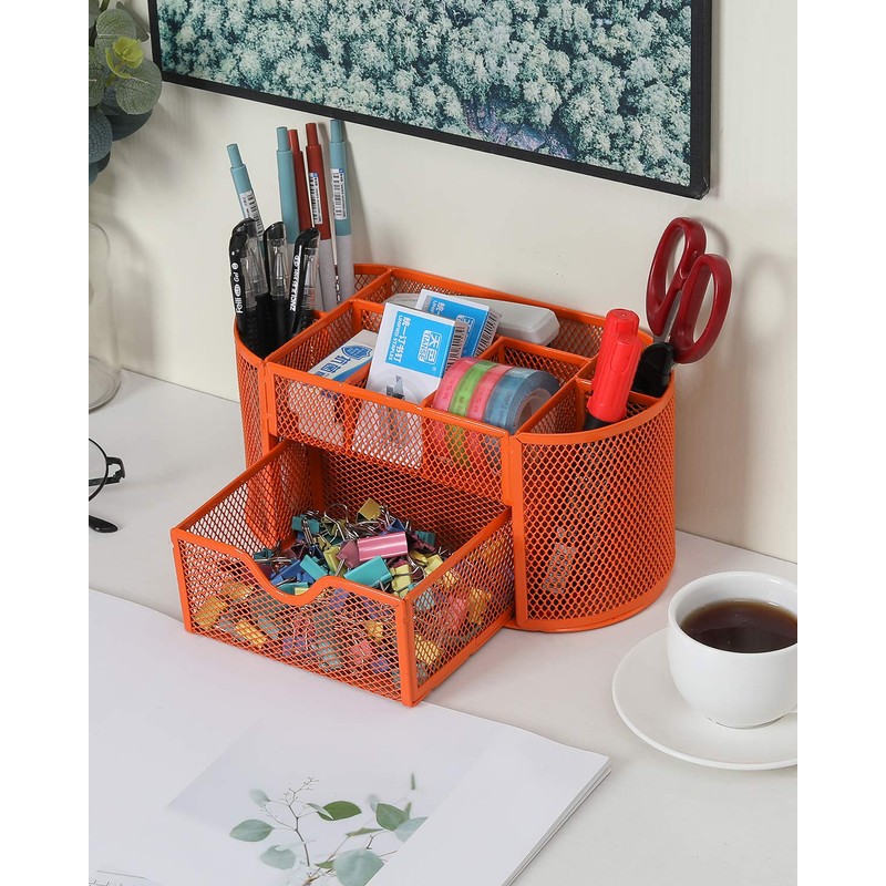 EasyPAG Office Mesh Desk Tidy Versatile Stationery Storage Desktop Organiser
