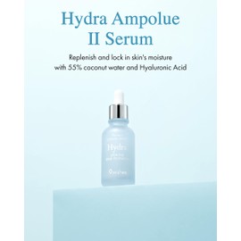 9 Wishes Hydra Ampoule II (1.01 fl oz) – Award-Winning Hydrating Serum for Face with Hyaluronic Acid, 55% Coconut Water, 72-Hour Long-Lasting Moisture, Korean Glass Skin Effect