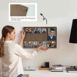 Mocsicka School Picture Frame Pre-k to 12 Brown Graduation Wooden Frame K-12 School Photo Frame Pre-k-12 & Collage, 13 Photos (Brown, 17x11 inch)