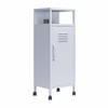 Novogratz Cache Metal Locker-Style Mobile Storage Cart, Powder Blue