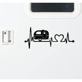 Bluegrass Decals L1016 Black Vinyl Camper Travel Trailer Heartbeat Lifeline Decal Sticker 11.50 Inches x 5.0 Inches