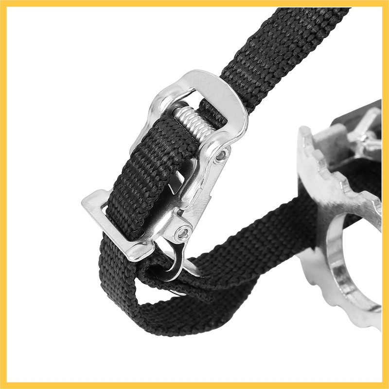 REPAIROCK Pair Bicycle Pedals with Toe Clip Foot Strap Reflective