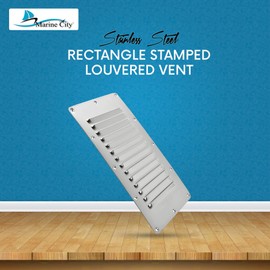 MARINE CITY 304 Grade Stainless Steel Rectangle Stamped Louvered Vent 5 x 9 Inches for Marines – Yachts – Ships – Kayaks (Pack of 1)
